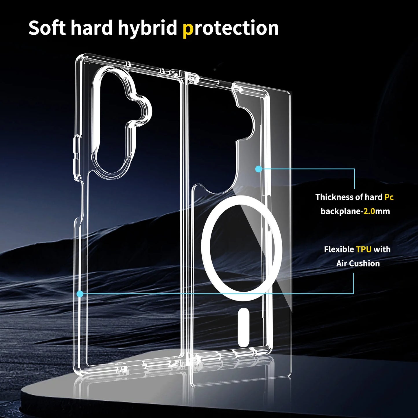 Frosted Magnetic Shield Case with Soft Frame
