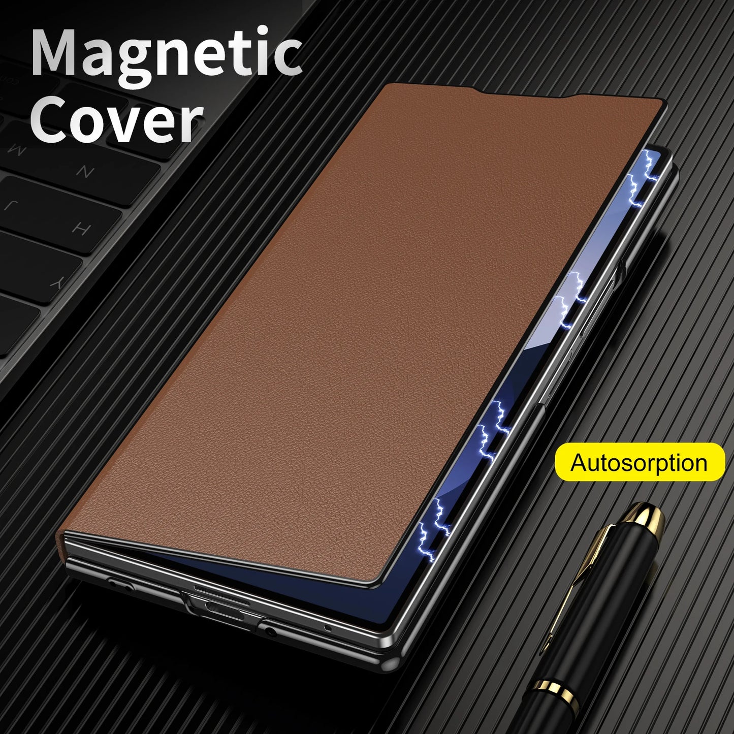 Luxury Leather Magnetic Kickstand Case
