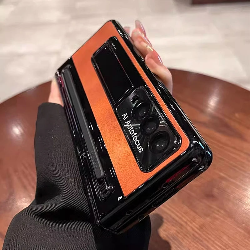 Luxury Leather Stand & Pen Slot Case