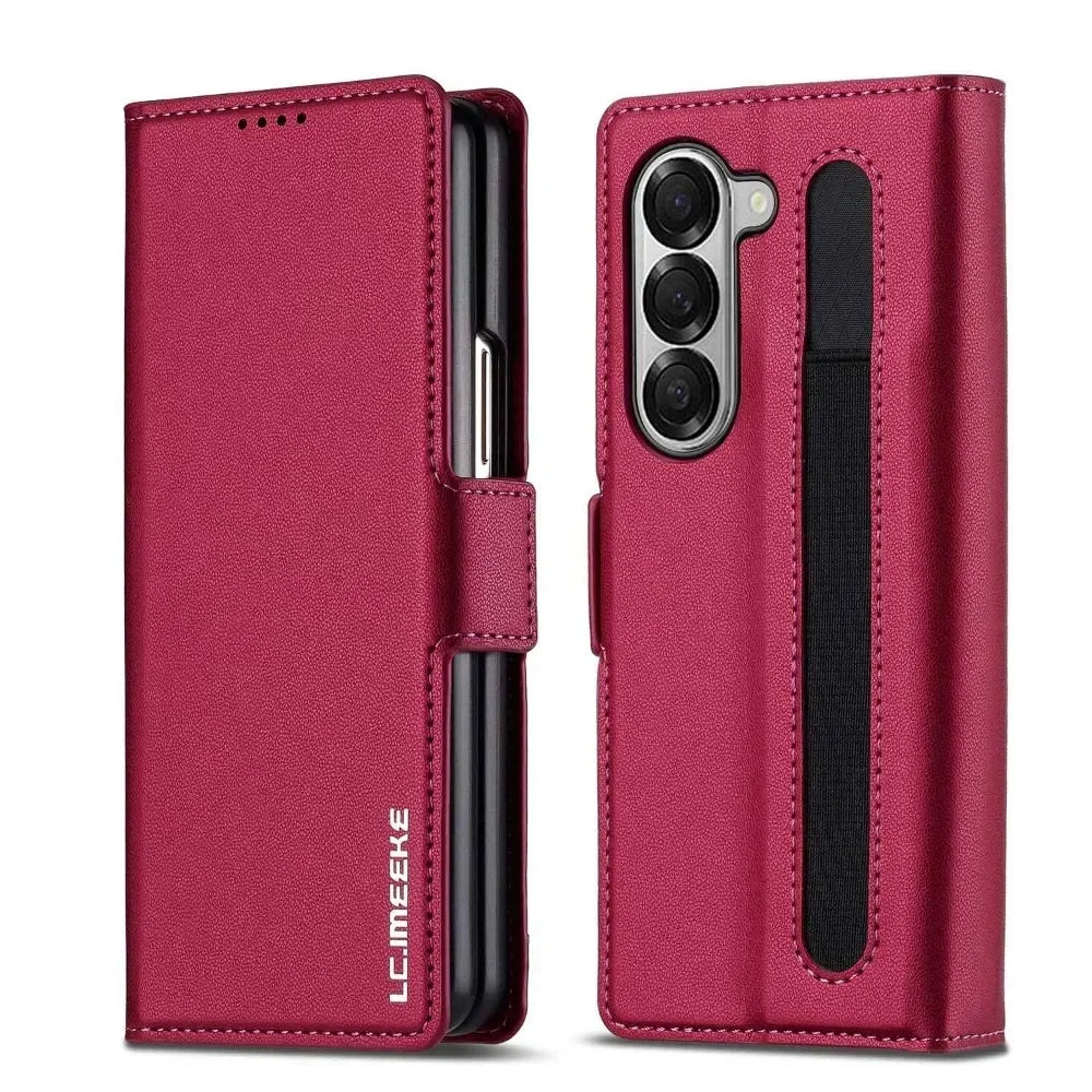 Leather Pen Case with Glass & Hinge Guard