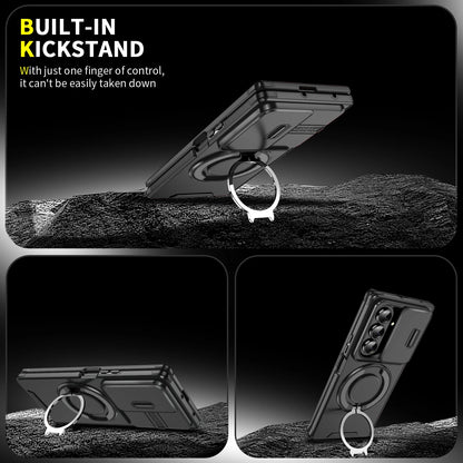 Magnetic Kickstand Case with Camera Cover