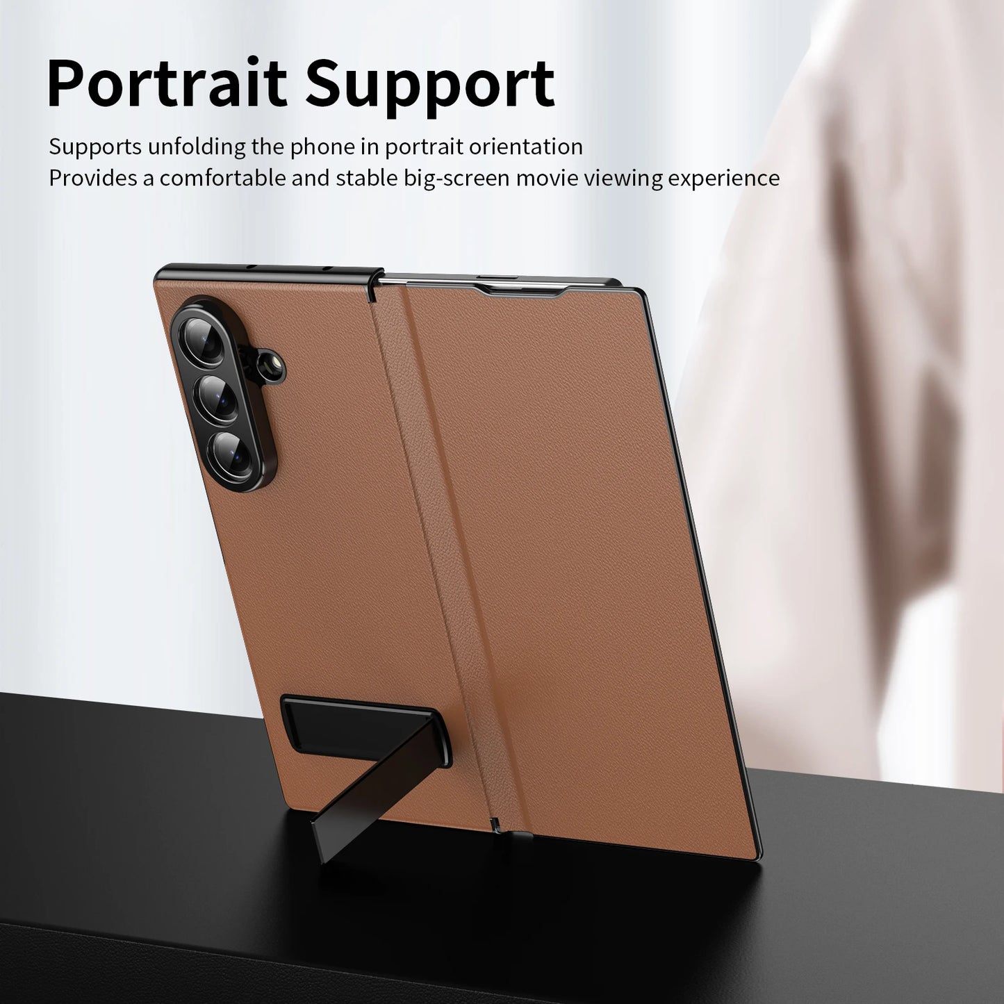 Luxury Leather Magnetic Kickstand Case