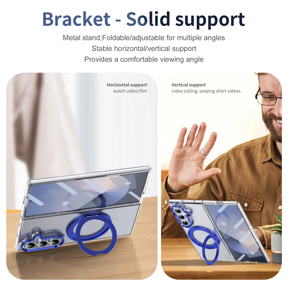 Clear Magnetic Ring Kickstand Case