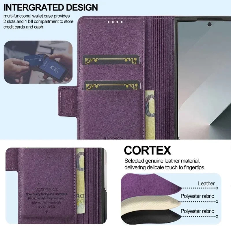 Leather Pen Case with Glass & Hinge Guard