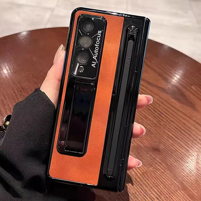 Luxury Leather Stand & Pen Slot Case