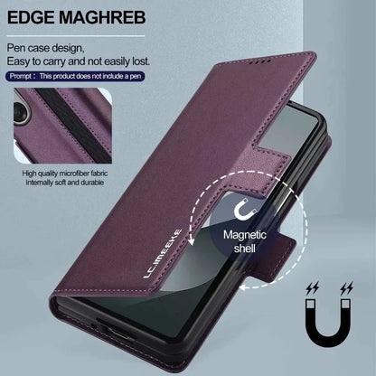 Leather Pen Case with Glass & Hinge Guard