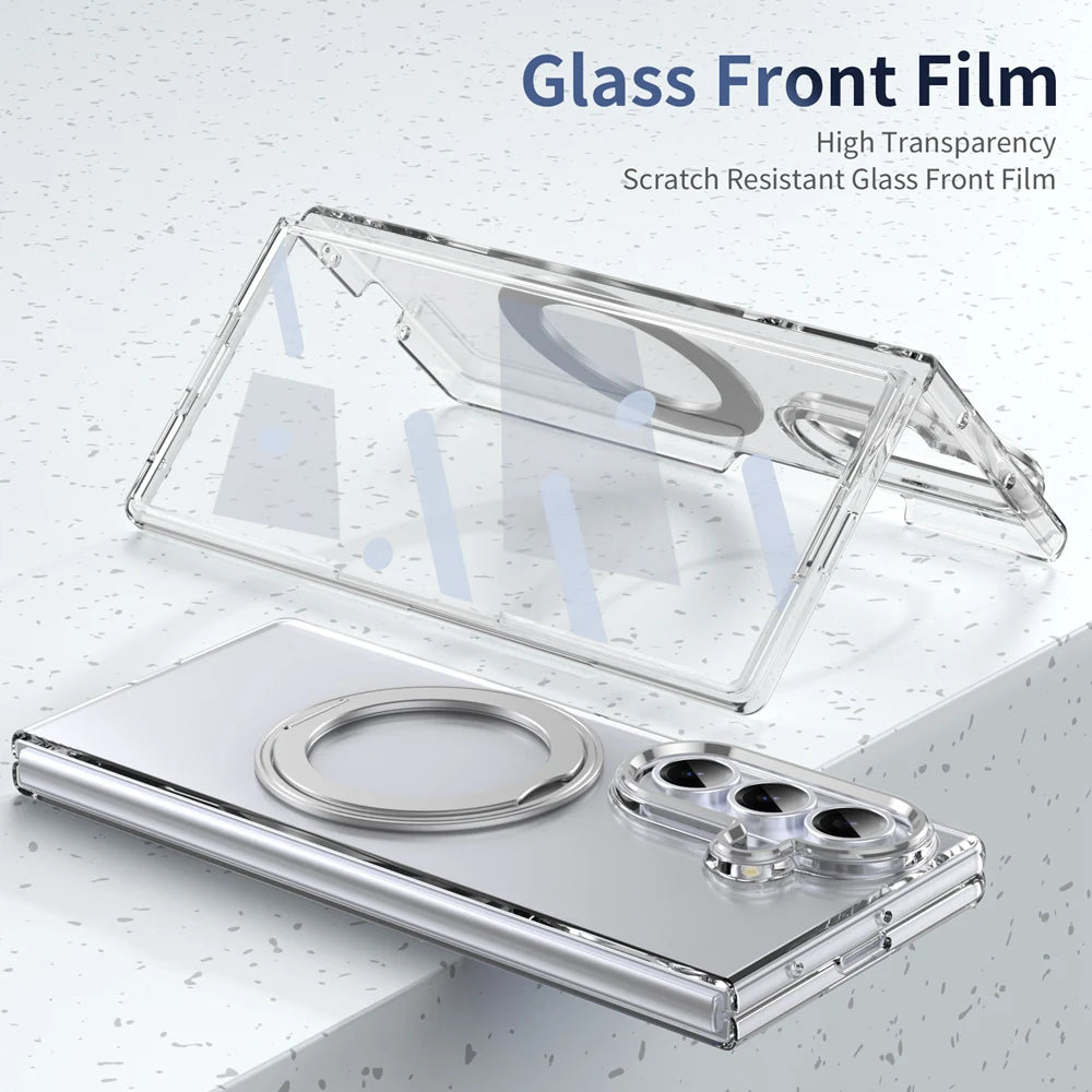 Clear Magnetic Ring Kickstand Case