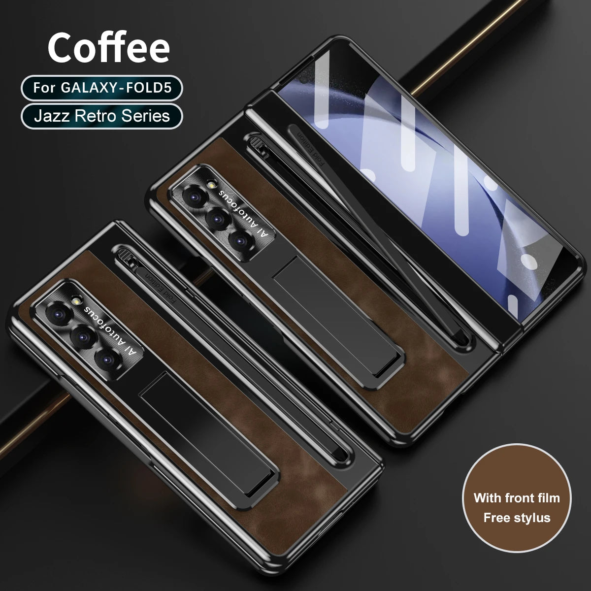 Luxury Leather Stand & Pen Slot Case