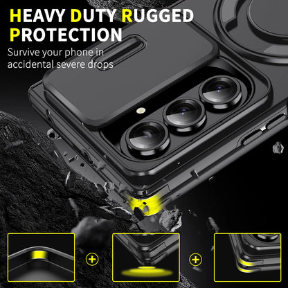 Magnetic Kickstand Case with Camera Cover