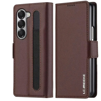 Leather Pen Case with Glass & Hinge Guard