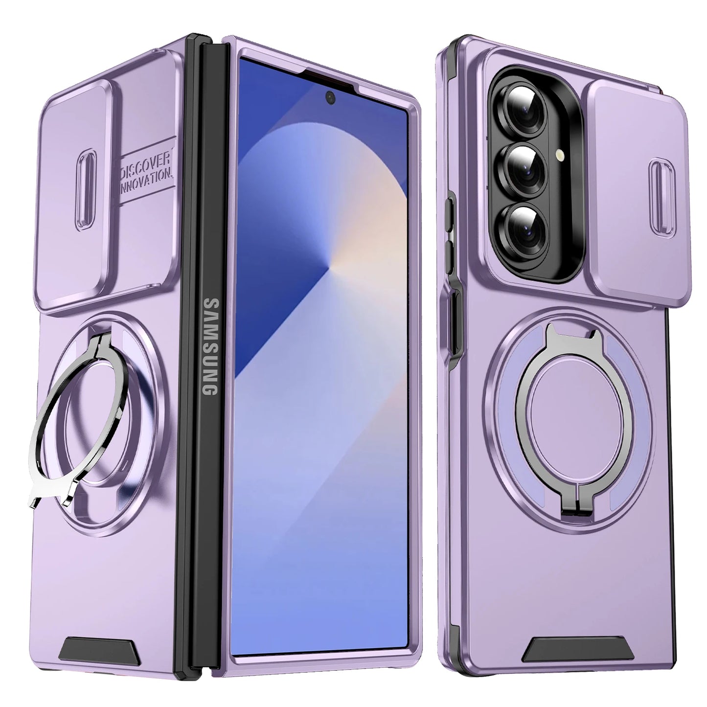 Magnetic Kickstand Case with Camera Cover