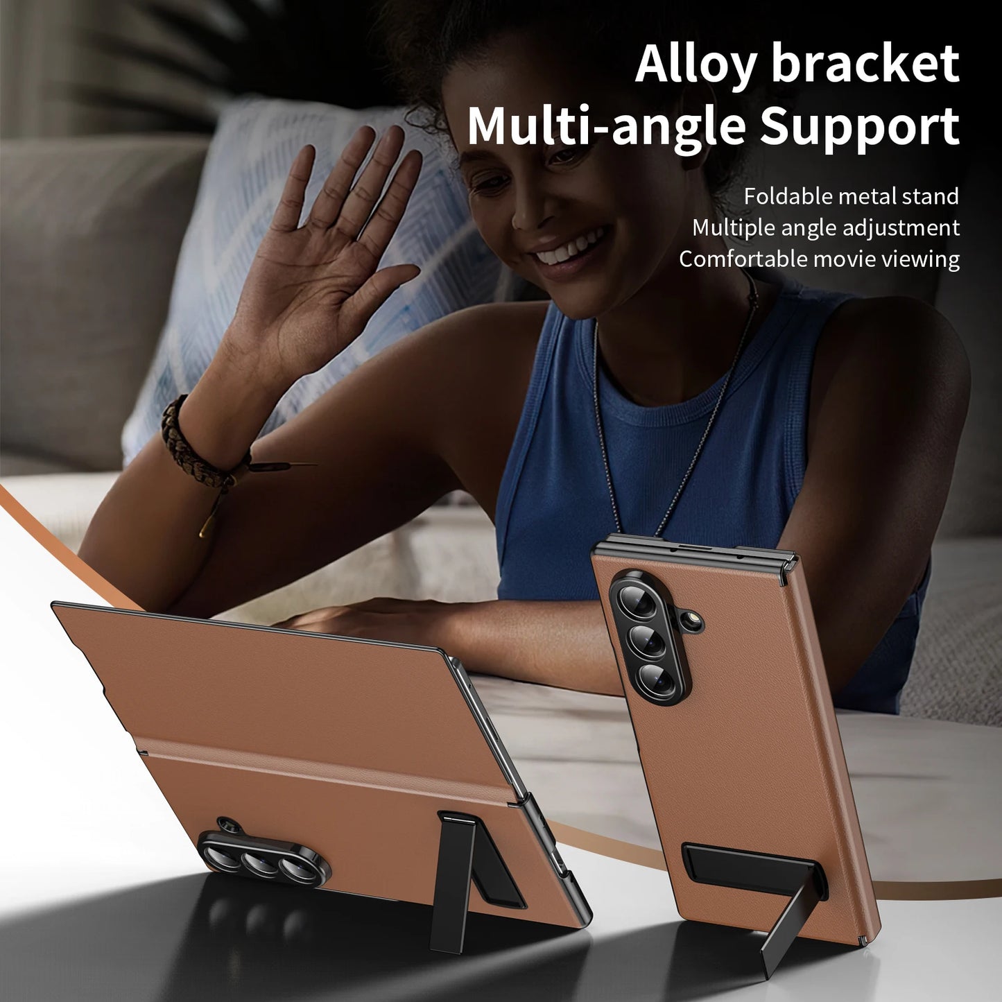Luxury Leather Magnetic Kickstand Case