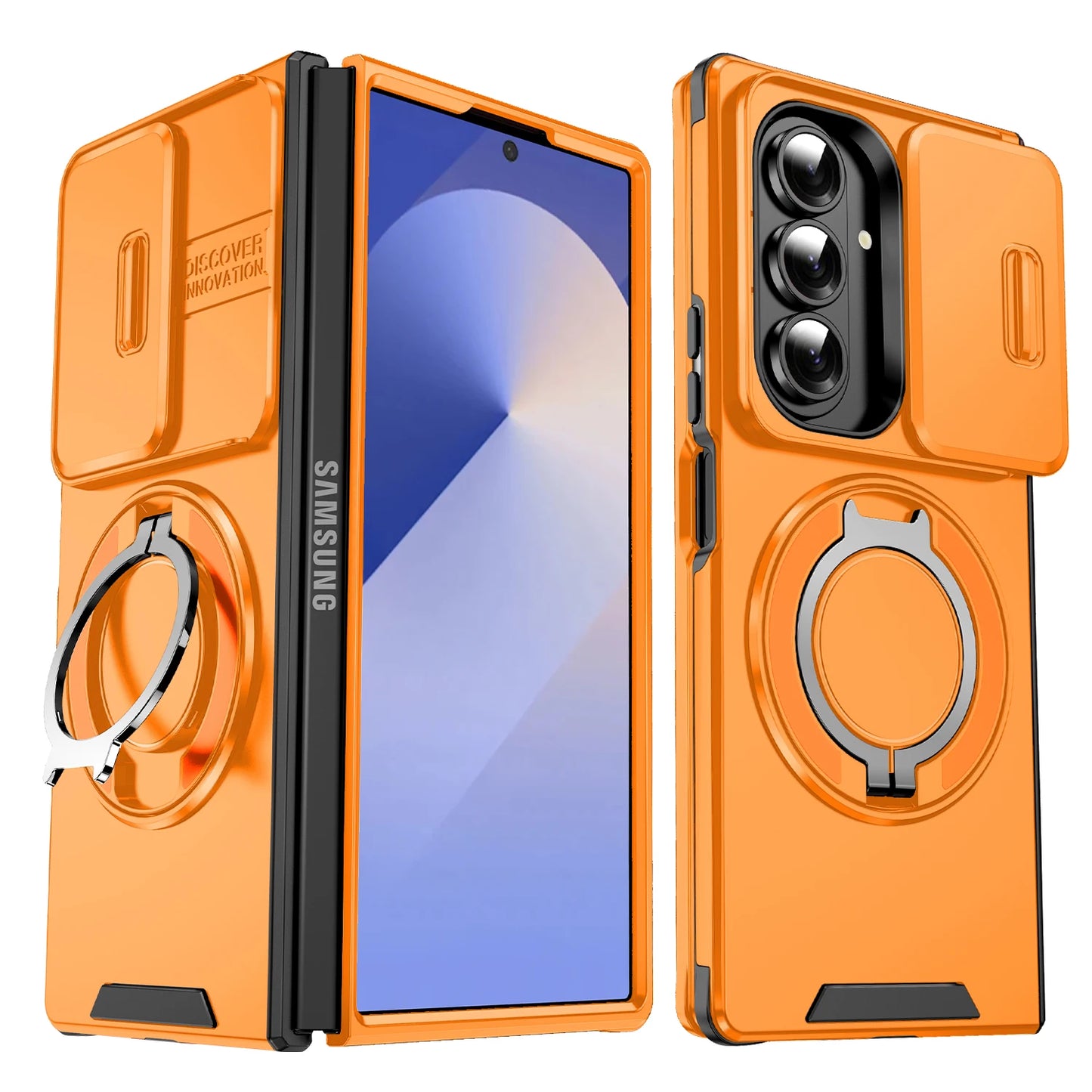 Magnetic Kickstand Case with Camera Cover