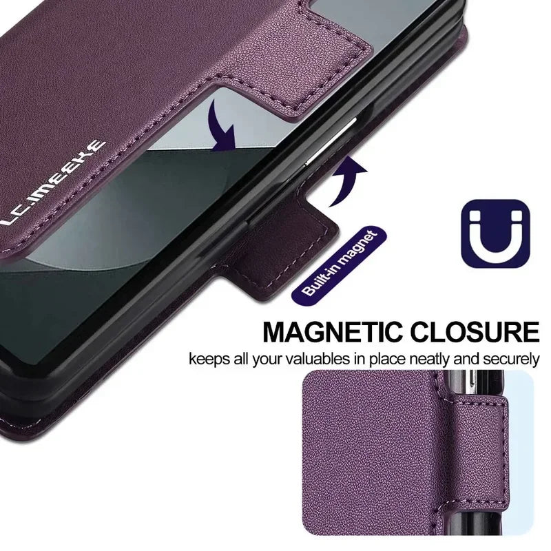 Leather Pen Case with Glass & Hinge Guard