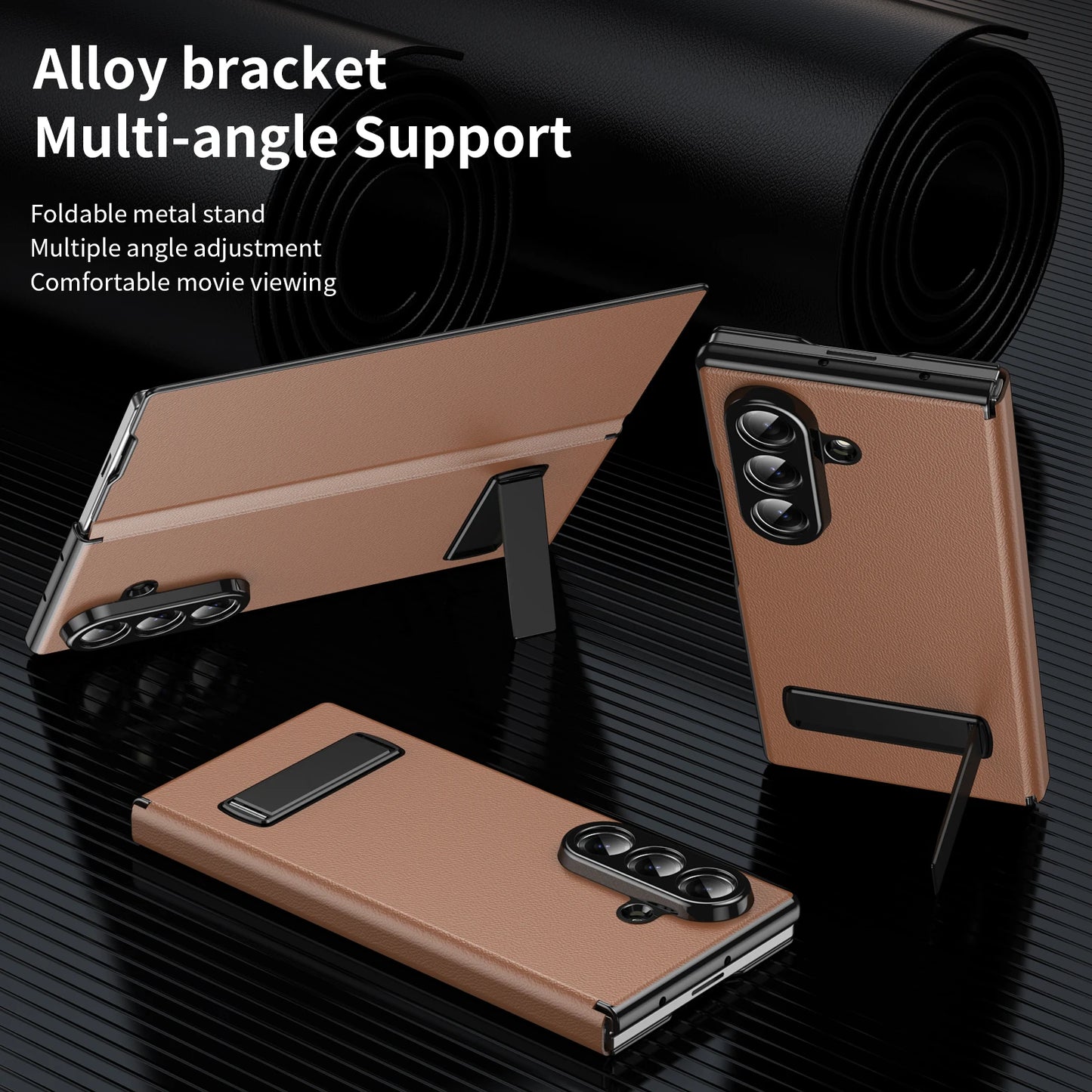 Luxury Leather Magnetic Kickstand Case