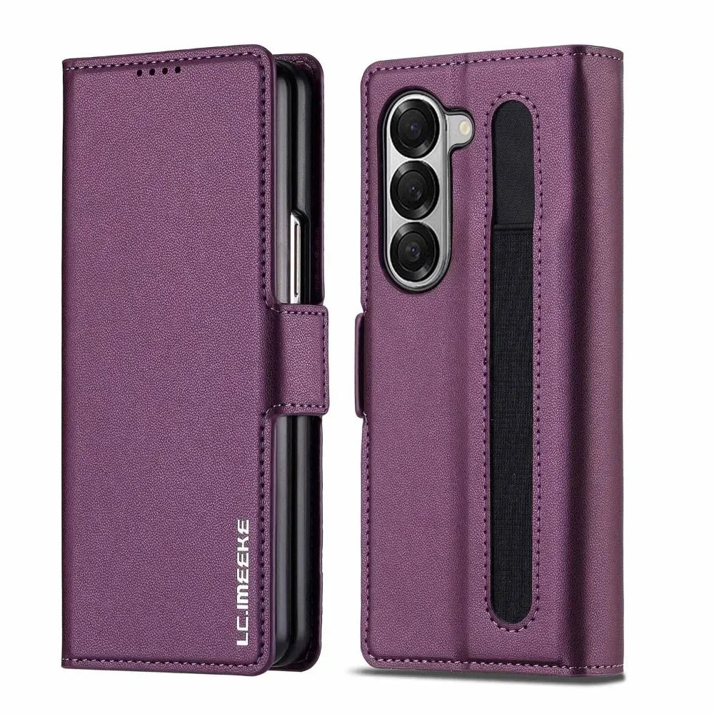 Leather Pen Case with Glass & Hinge Guard