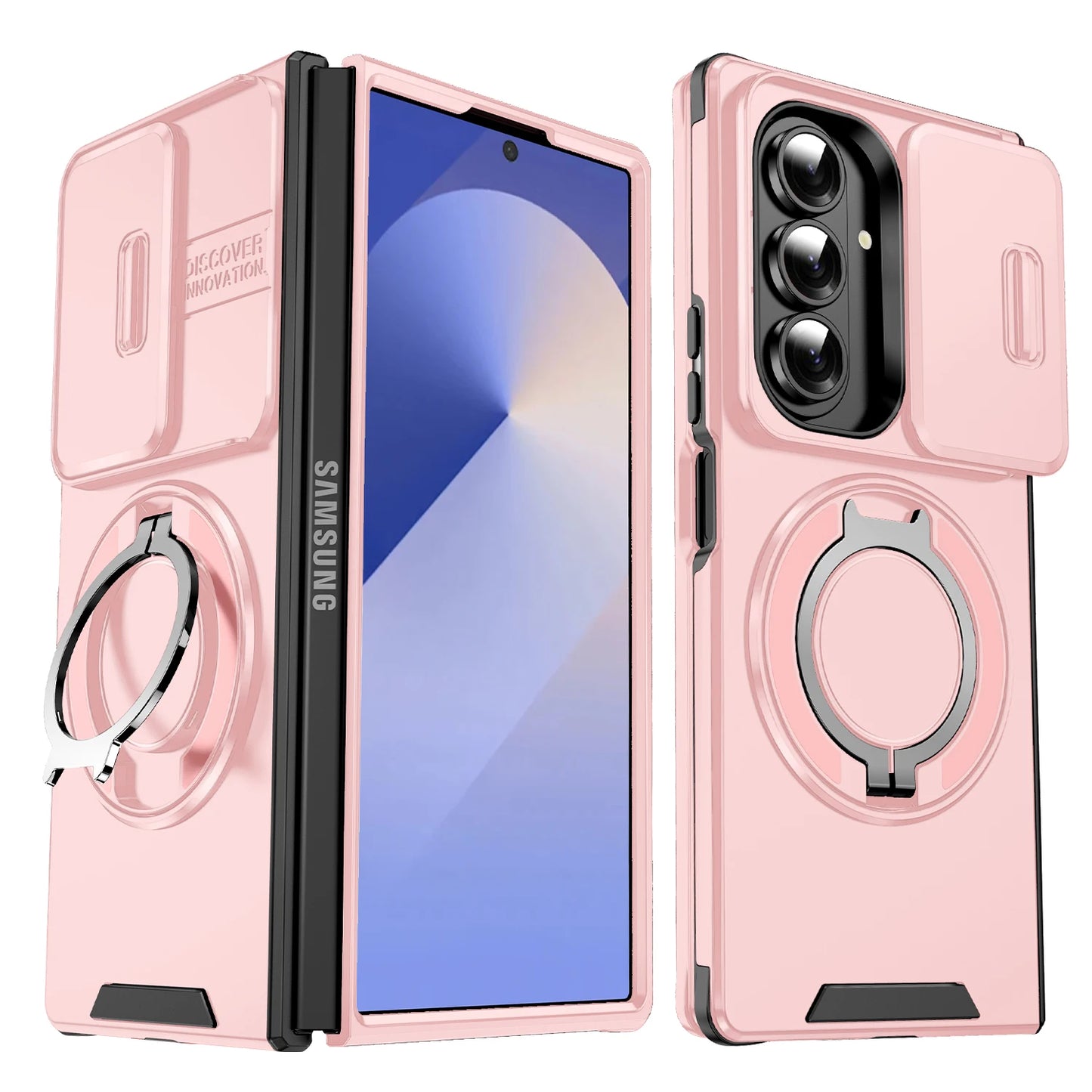 Magnetic Kickstand Case with Camera Cover